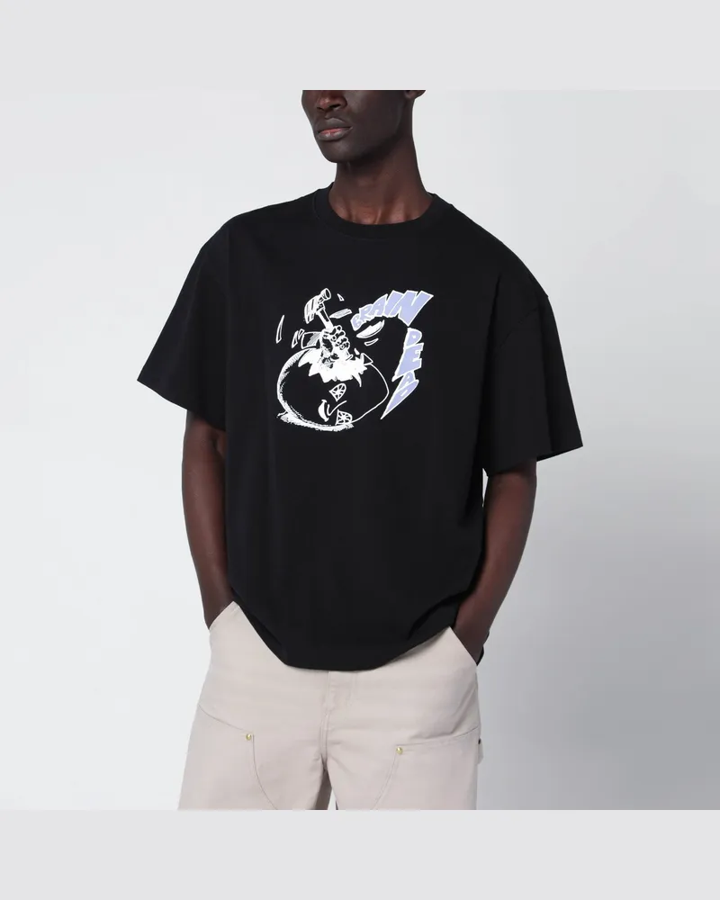 Brain Dead Schwarzes T-Shirt mit Logodruck Black