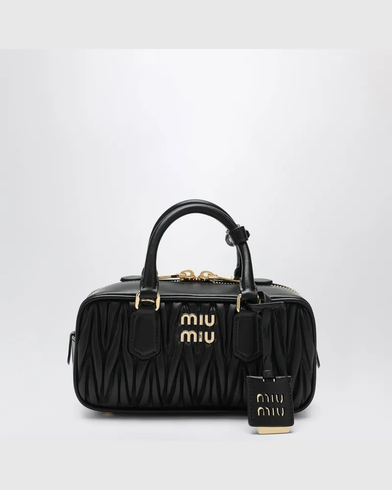 Miu Miu Schwarze Arcadie Tasche aus Matelassé-Nappaleder Black