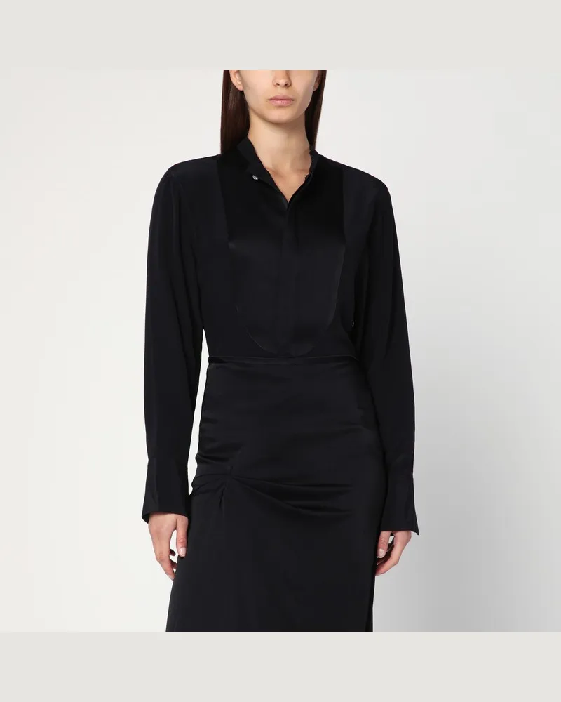 Victoria Beckham Schwarze Bluse aus Seide Schwarz