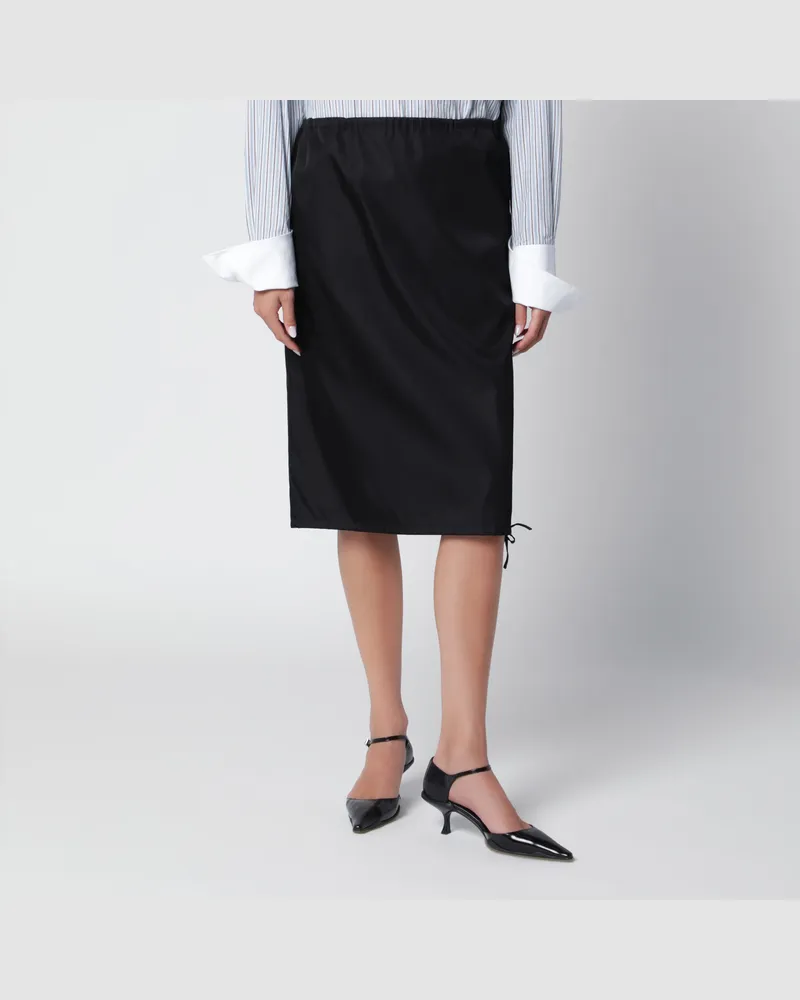 Prada Schwarzer Bleistiftrock aus Re-Nylon Black