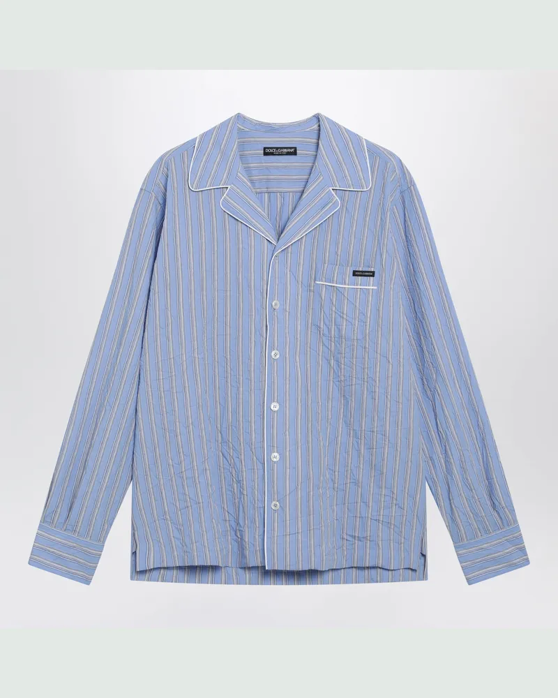 Dolce & Gabbana Vanity-Hemd aus gestreiftem Froissé-Stoff Multicolor