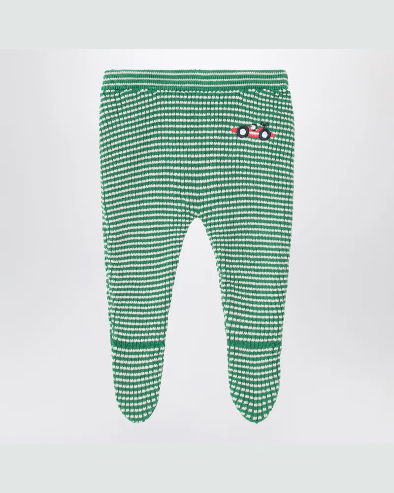 BOBO CHOSES Grün/weiße Race Car Fußleggings Green