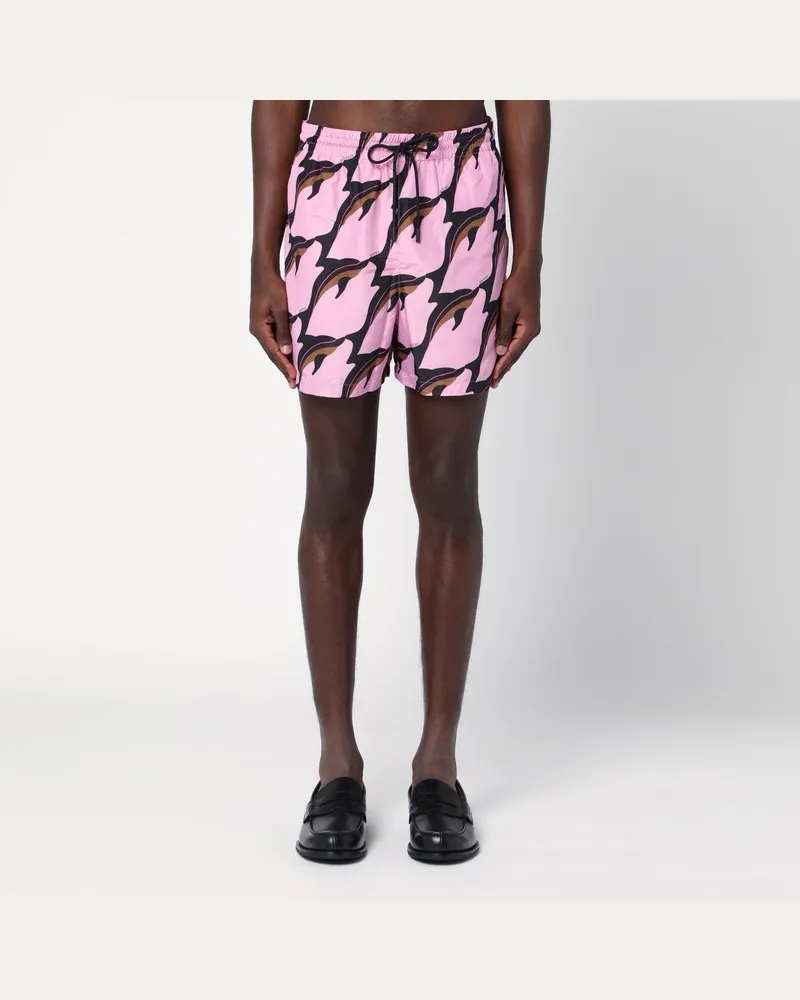 Gucci Badehose aus Funktionspopeline rosa/braun Rosa