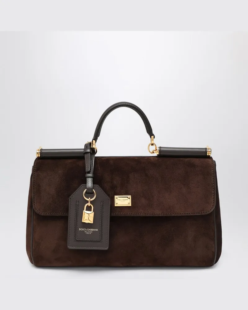 Dolce & Gabbana Braune Wildledertasche Mein Sizilien Braun