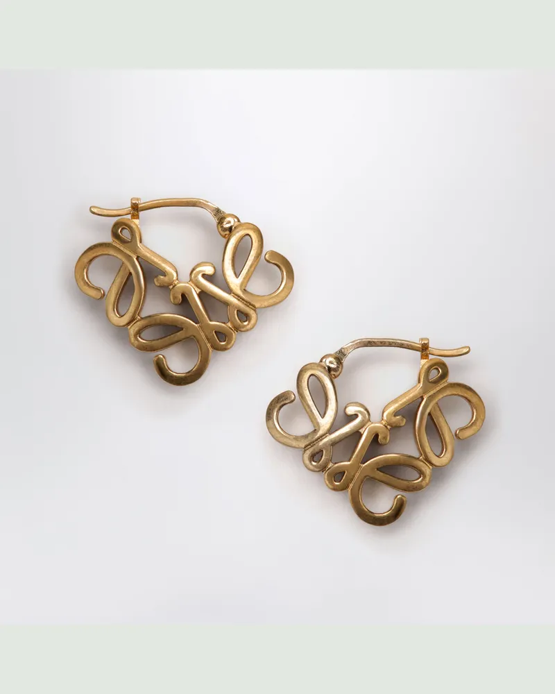 Loewe Creolen Anagram Bombé in Gold aus Messing Metal