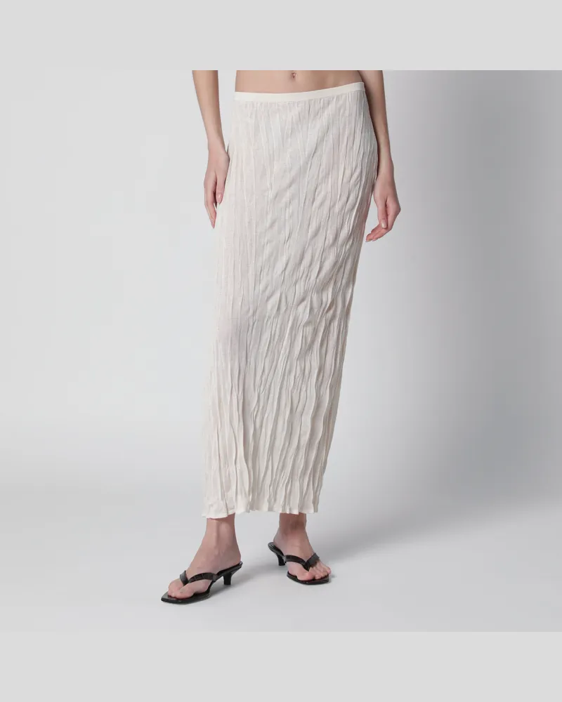 Totême Schwarzer Rock aus zerknittertem Strick Orange