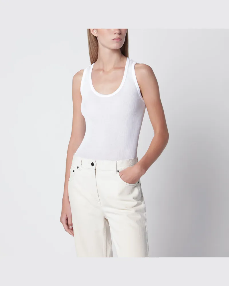 The Row Tanktop Cendrea aus geripptem Baumwolljersey in Weiß White