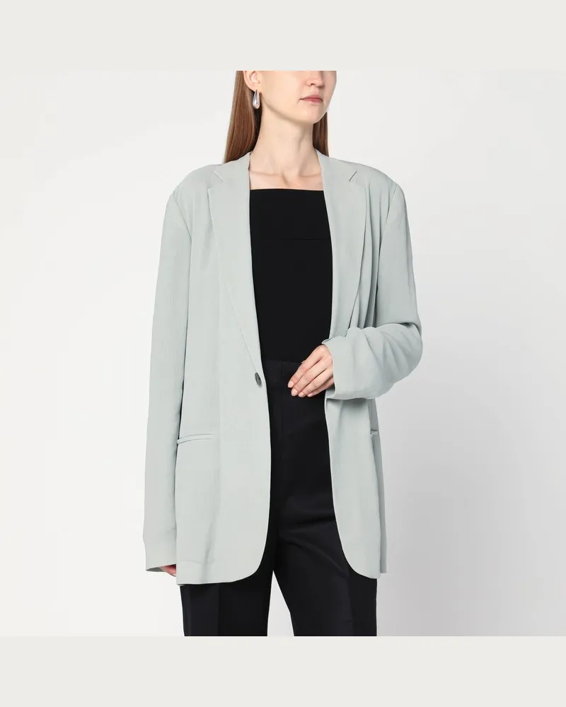 Alberta Ferretti Einreihige Eisfarben Jacke Grau