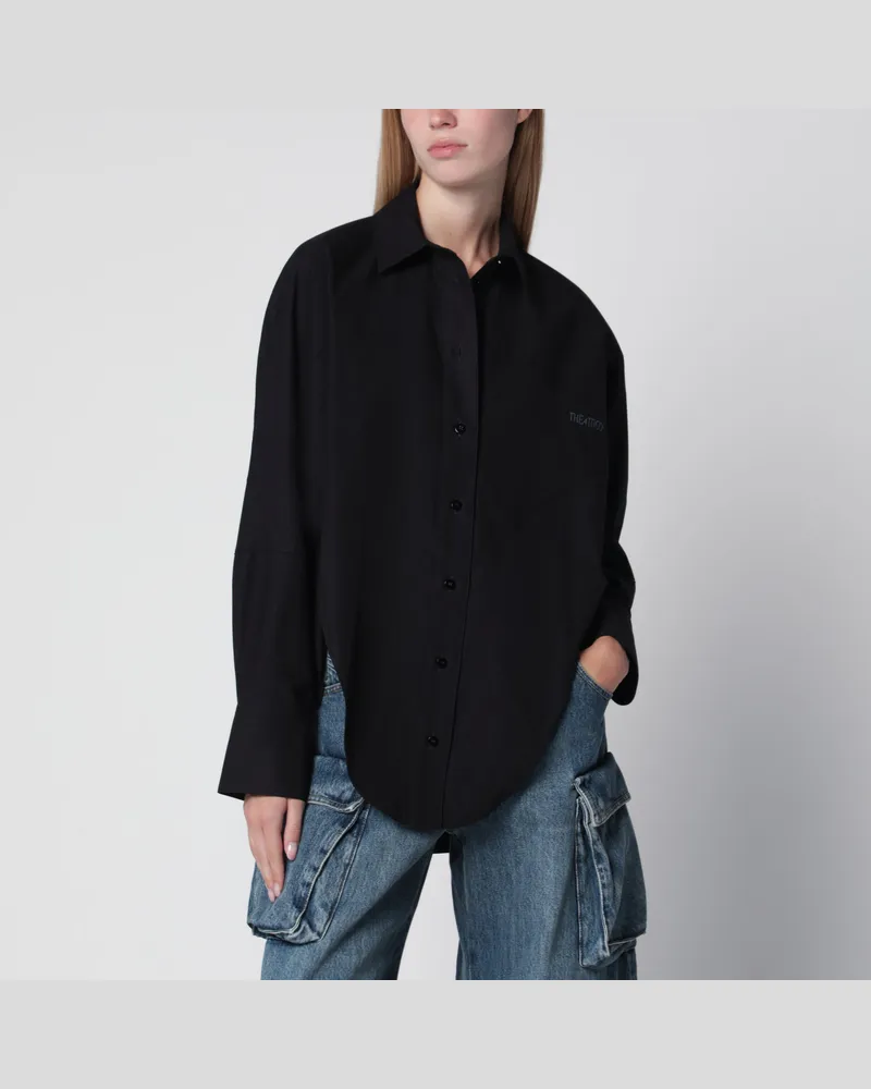 ATTICO Schwarzes Baumwollhemd mit Logo Black