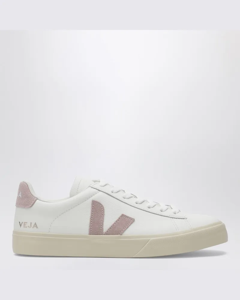 VEJA Campo Sneaker aus weißem und rosafarbenem Leder Weiß