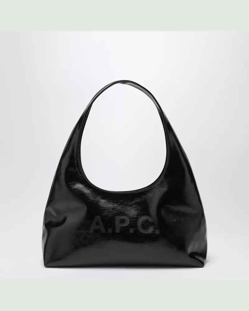 A.P.C. Schwarze Baby Ninon Schultertasche in Lederoptik Black