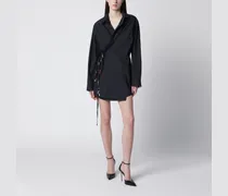 Kurzes Kleid mit floralem Taillengürtel