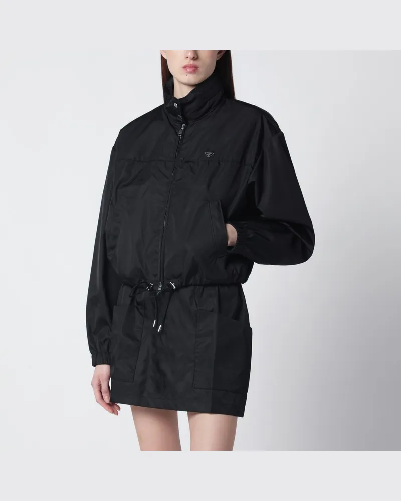 Prada Schwarze Jacke aus Re-Nylon Schwarz