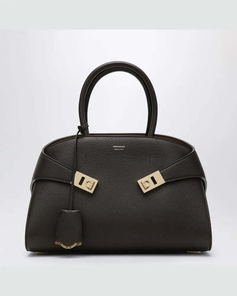 Ferragamo Handtasche Hug M braun/ocker aus Leder Brown