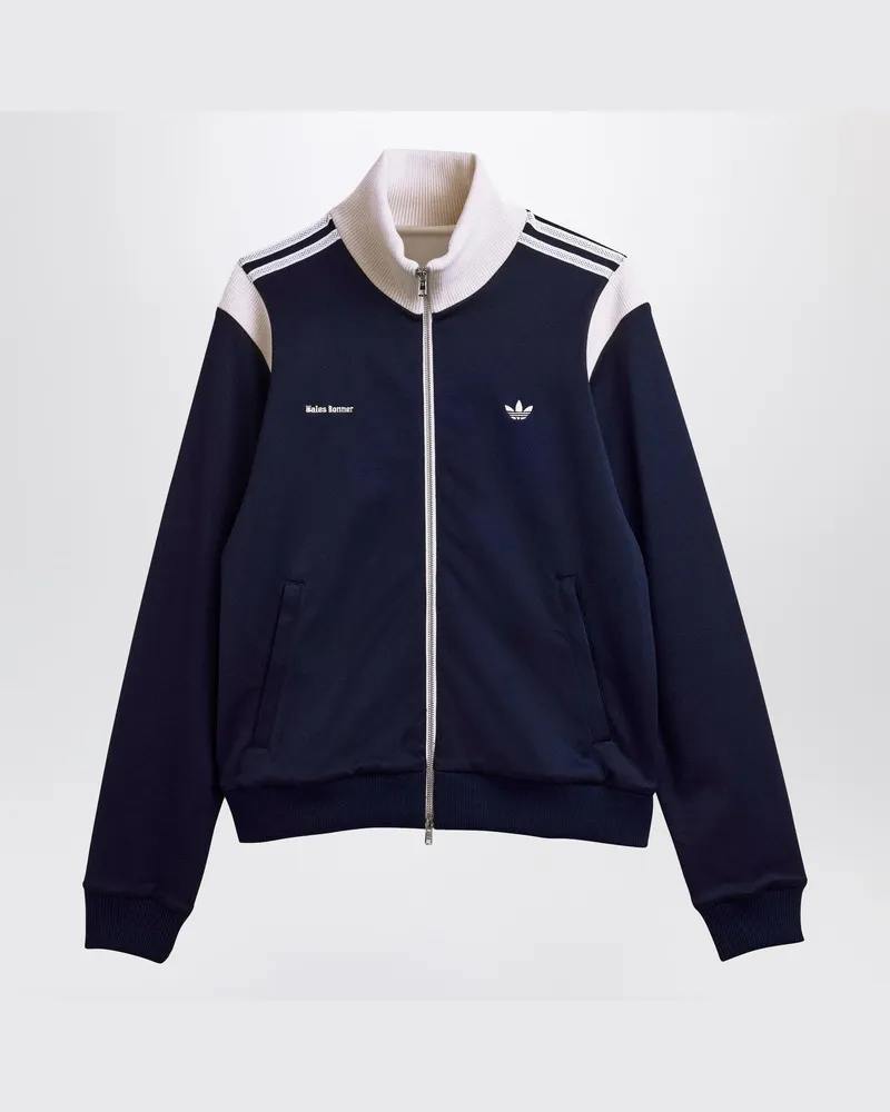 adidas Track Jacket Slim in Marineblau aus Stretch-Twill Blau