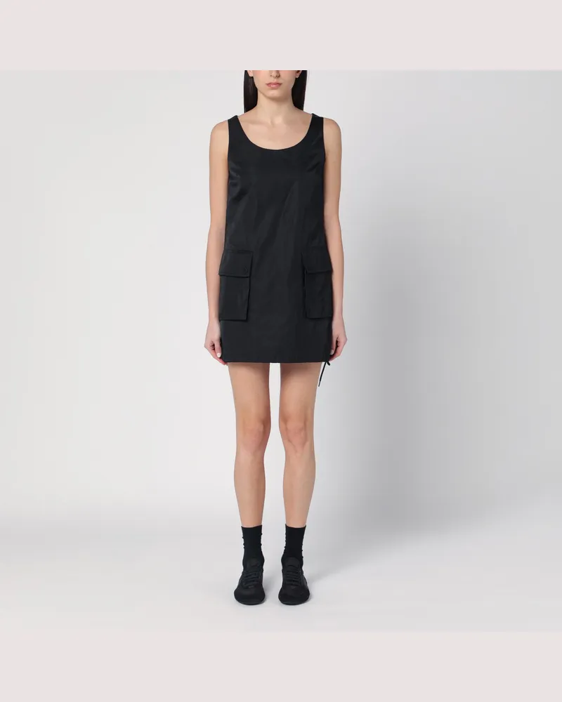 Prada Kurzes schwarzes Kleid aus Re-Nylon Black