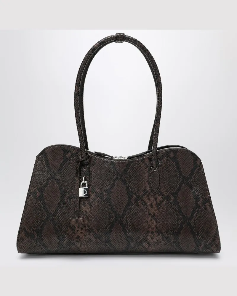 Stella McCartney Espressofarbene Ryder Tote Bag im Schlangeneffekt Braun
