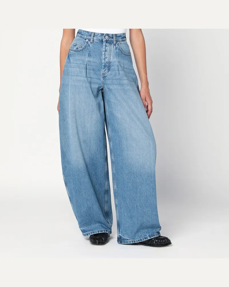 Jacquemus Blaue Ovalo-Jeans mit geschwungenem Schnitt Hellblau