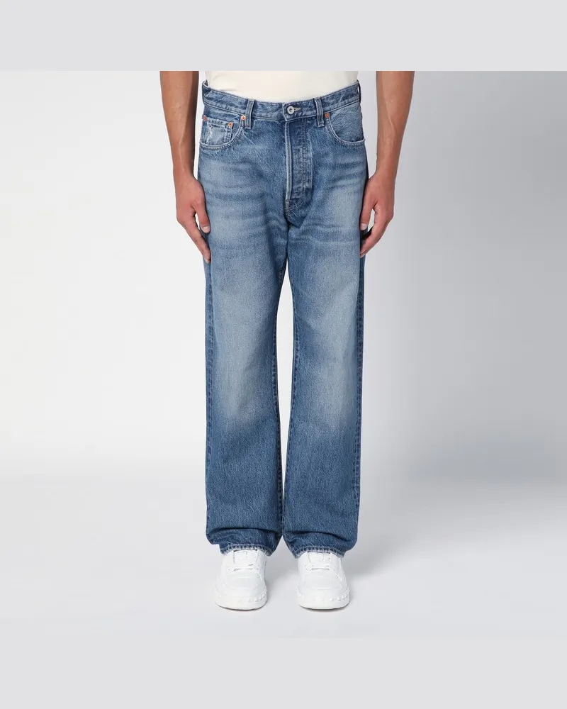 Valentino Garavani Blaue Jeans aus ausgewaschenem Denim Blau