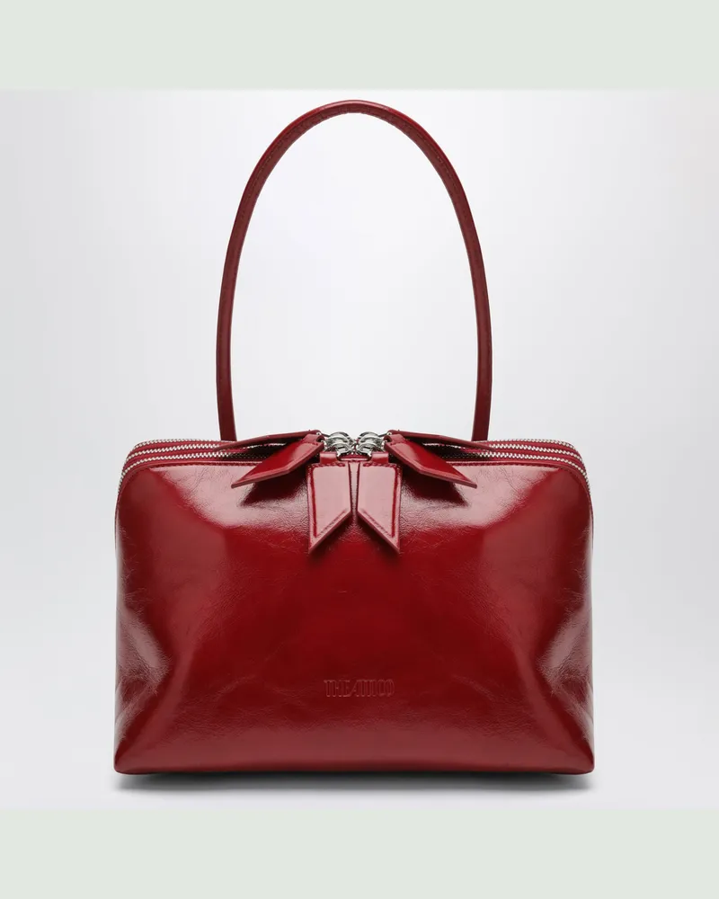 ATTICO Schultertasche L' Altra di Milano in Rot aus lackiertem Craquelé-Leder Red