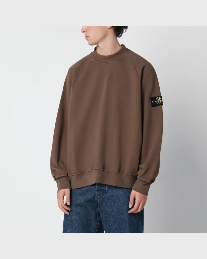 Stone Island Umber cotton turtleneck sweatshirt Brown