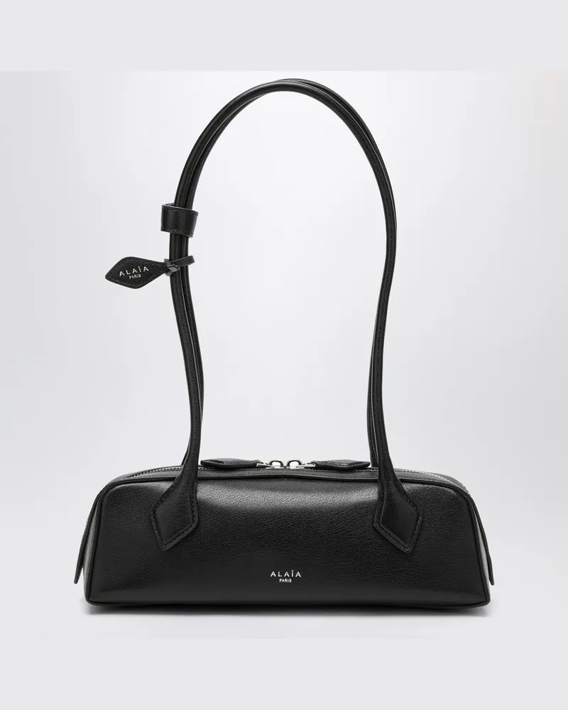 Alaïa Kleine schwarze Tasche Teckel aus Leder Schwarz