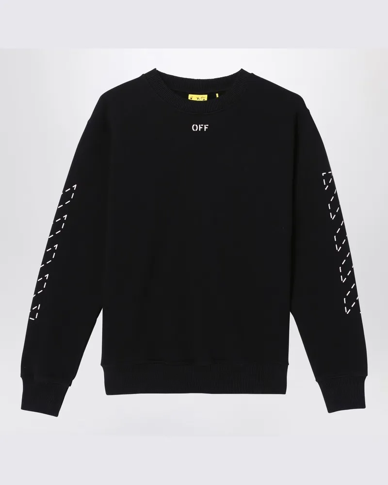 OFF-WHITE Schwarzes Baumwoll-Sweatshirt mit Logo Schwarz