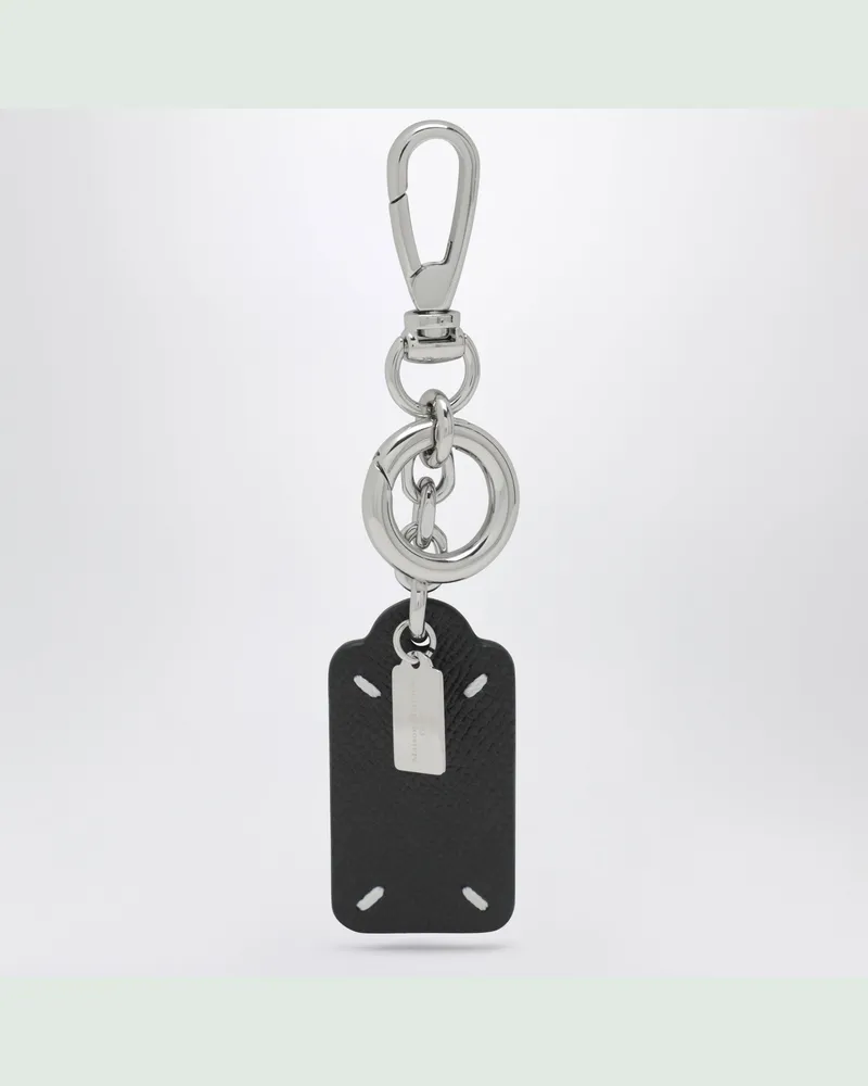 Maison Margiela Schlüsselanhänger mit Doppel-Label aus schwarzem Leder Black