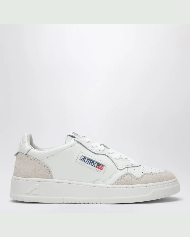 AUTRY Medalist Low Sneaker aus weißem Leder und Veloursleder White