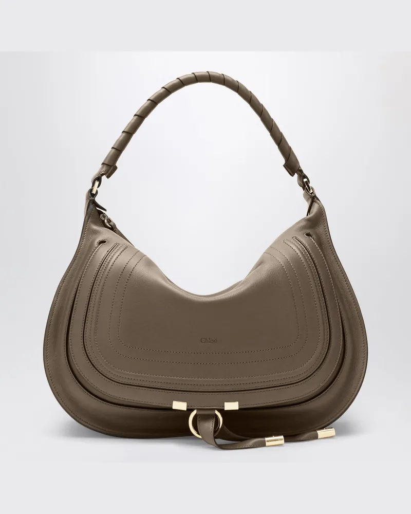 Chloé Marcie Schultertasche in Taupe aus Leder Brown