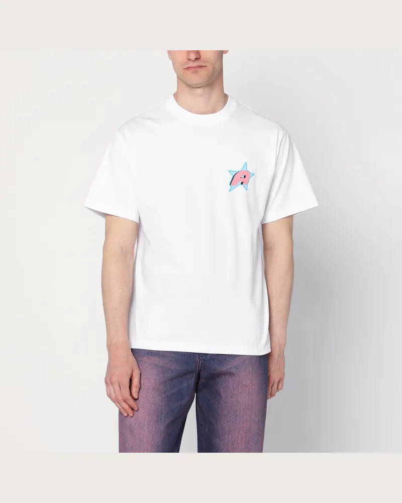 AWAKE NY Weißes T-Shirt mit Star A Logo Weiß
