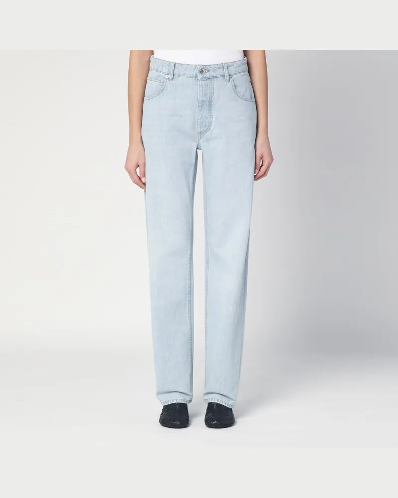 Bottega Veneta Hellblaue Jeans mit Aufnäher mit Flechtmuster Blau