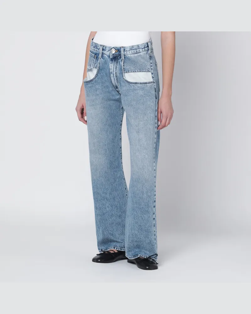 Maison Margiela Blaue Jeans mit Kontrasttaschen Light