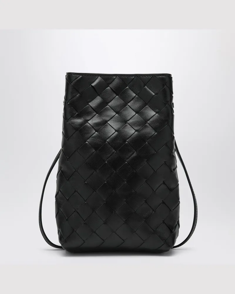 Bottega Veneta Schwarze Pouch in Intrecciato Schwarz