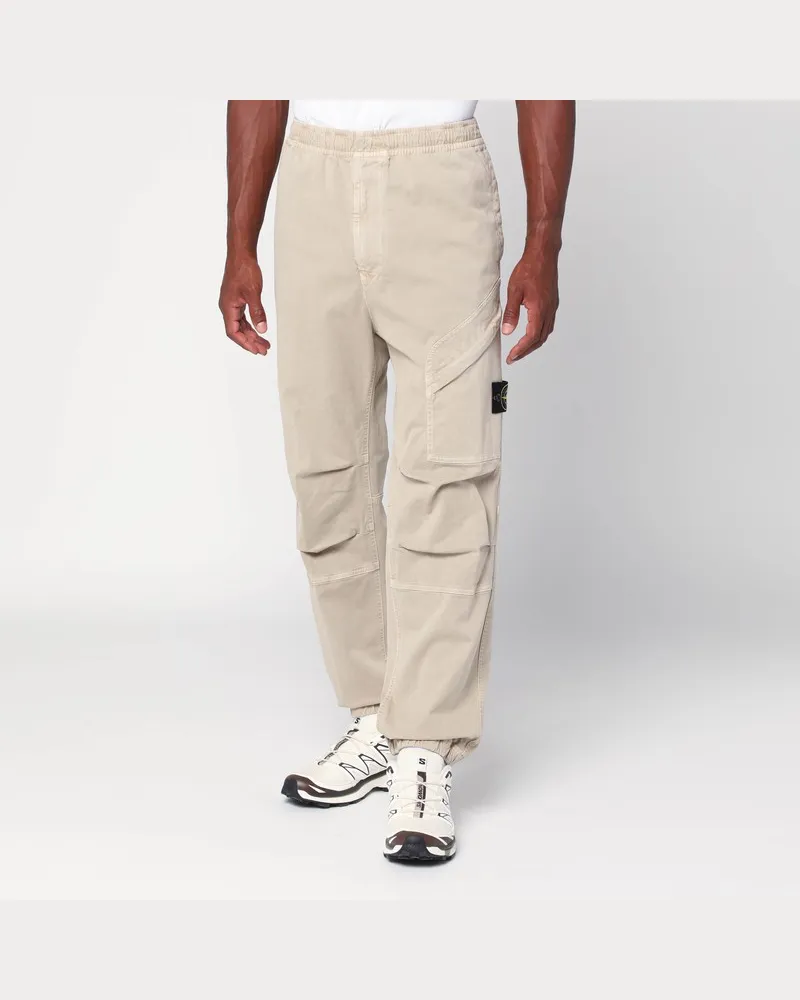 Stone Island Wüstenfarbene Hose aus Baumwolle Beige