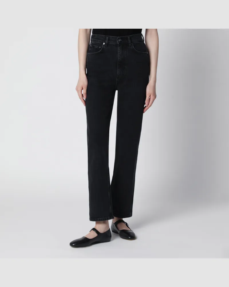 Anine Bing Jane Slim-Jeans mit hoher Taille aus schwarzem Denim Black