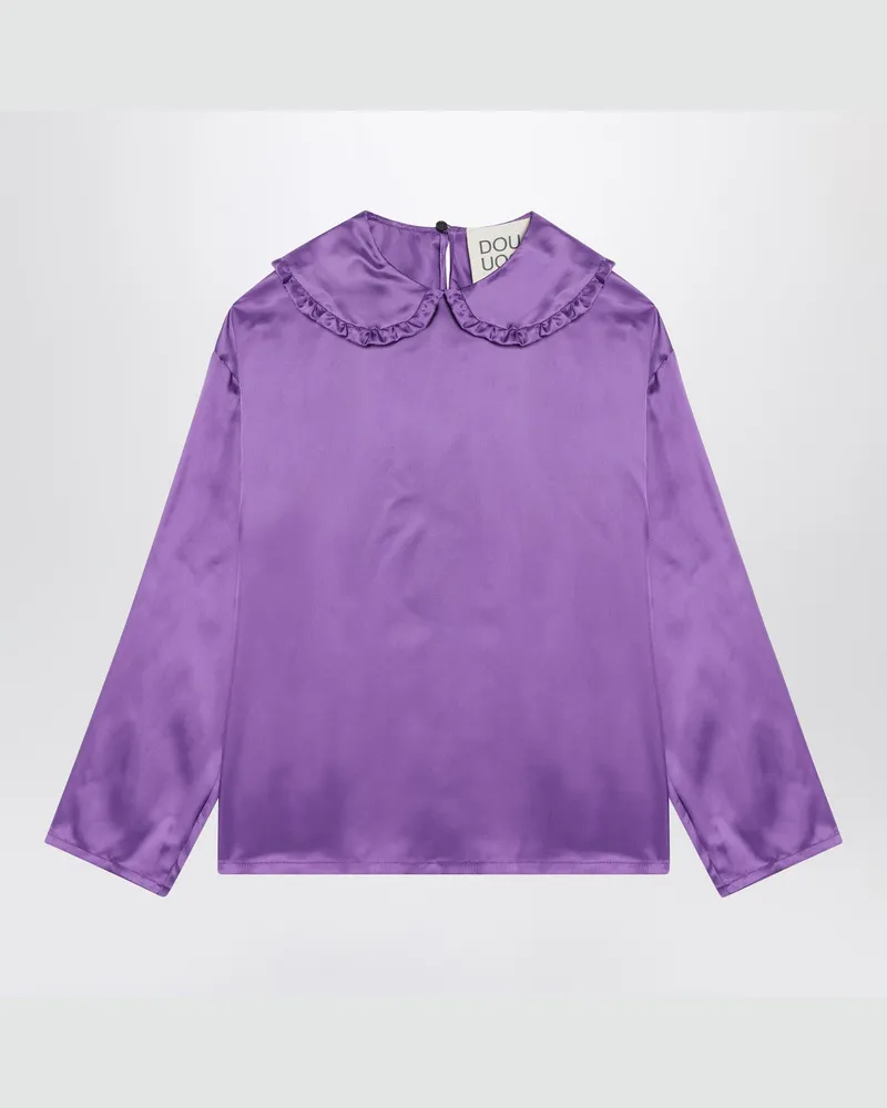 DOUUOD Lila Satinbluse Orange