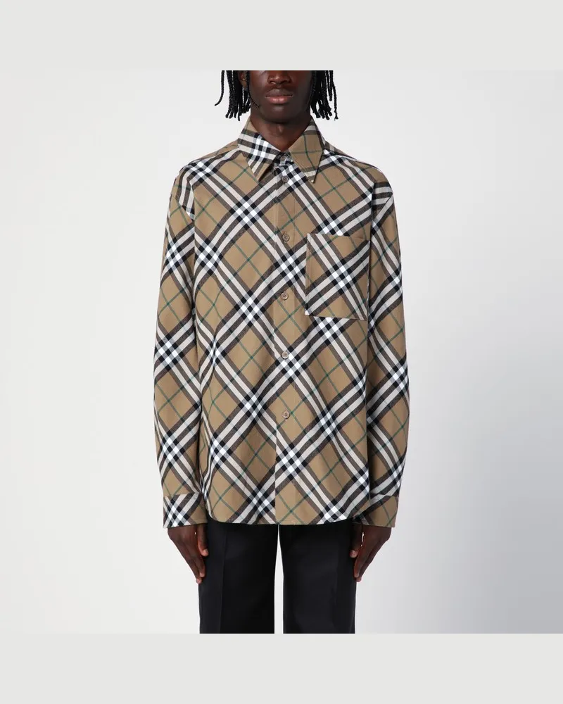 Burberry Beigefarbenes Hemd aus Baumwolle mit Karomuster Beige