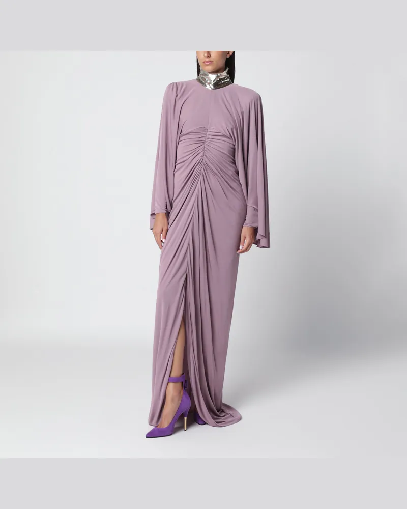 Valentino Garavani Langes drapiertes Kleid in Mauverosa Purple