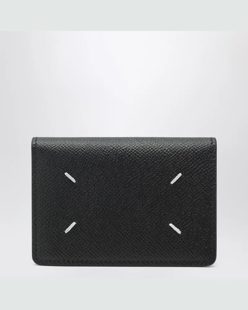 Maison Margiela Schwarzer Leder-Kreditkartenhalter Black