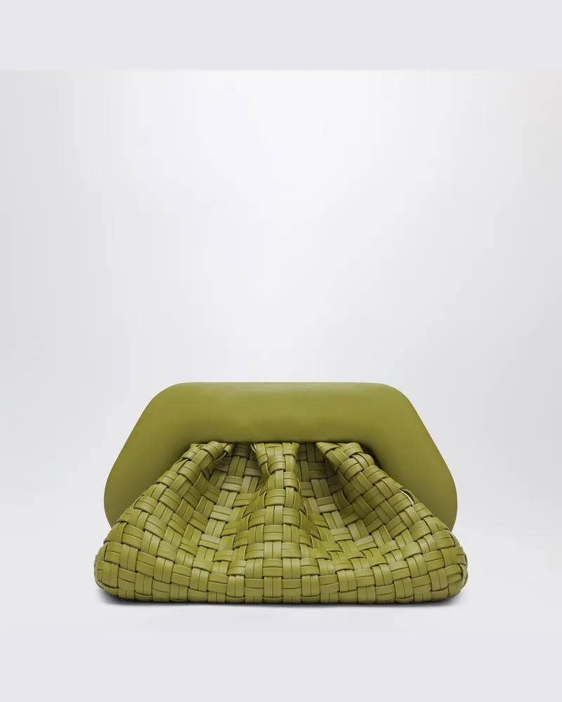 THEMOIRÈ Kiwi farbige geflochtene Clutch Tia Gelb