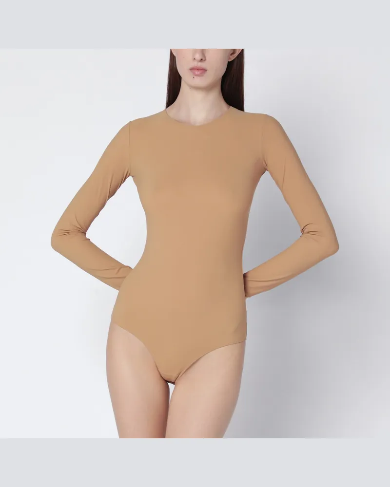 Maison Margiela Hautfarbener Body aus Lycra-Jersey Beige