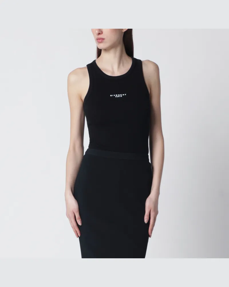 Givenchy Schwarzes Slim-Fit-Top mit Logo Black