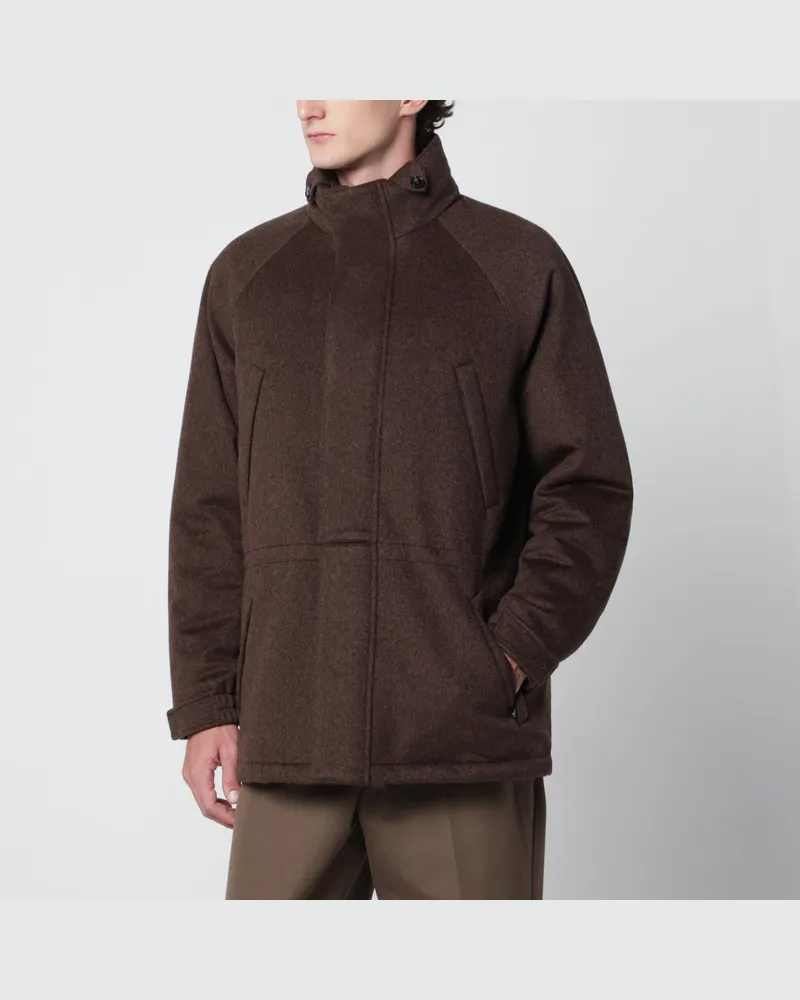 Loro Piana Dark brown Icer jacket in cashmere Brown