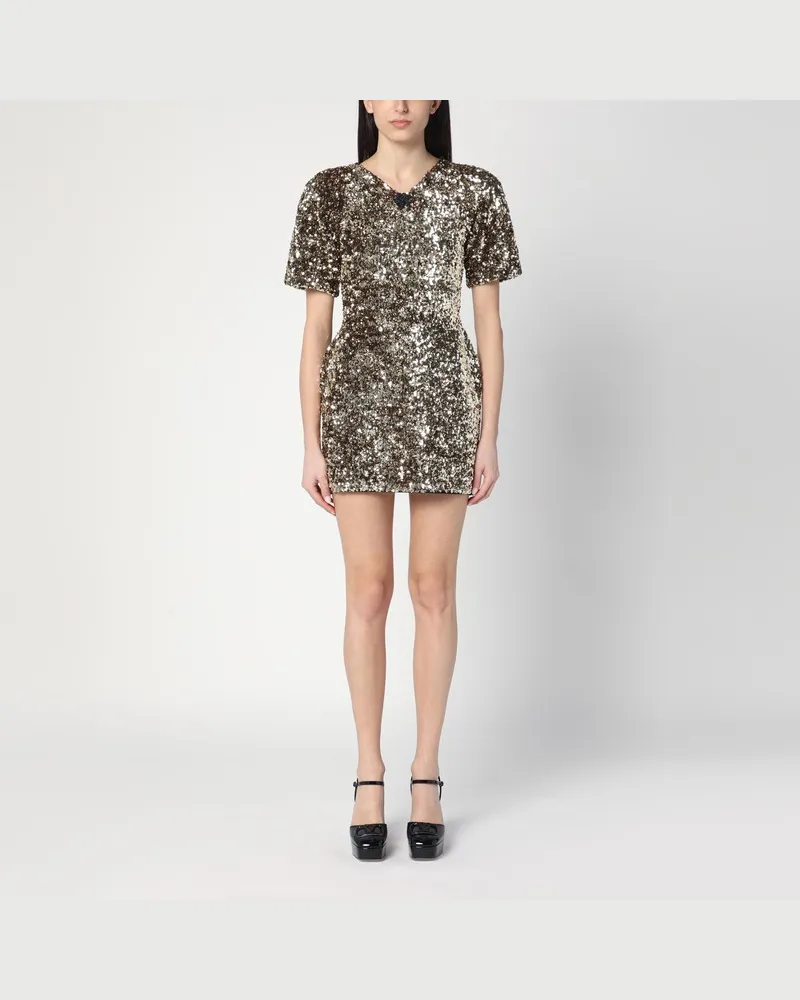 Marc Jacobs Goldenes Minikleid mit Pailletten Metallisch