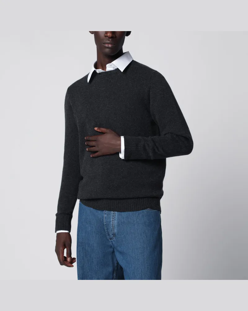 Drumohr  Kaschmirpullover mit Rundhalsausschnitt in Dunkelgrau Grey