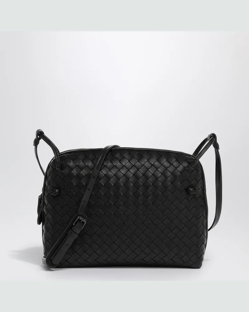 Bottega Veneta Schwarze Mini Loop Camera Bag in Intrecciato 