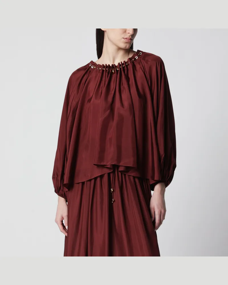 Zimmermann Aster geraffte Bluse in Merlot Burgundy