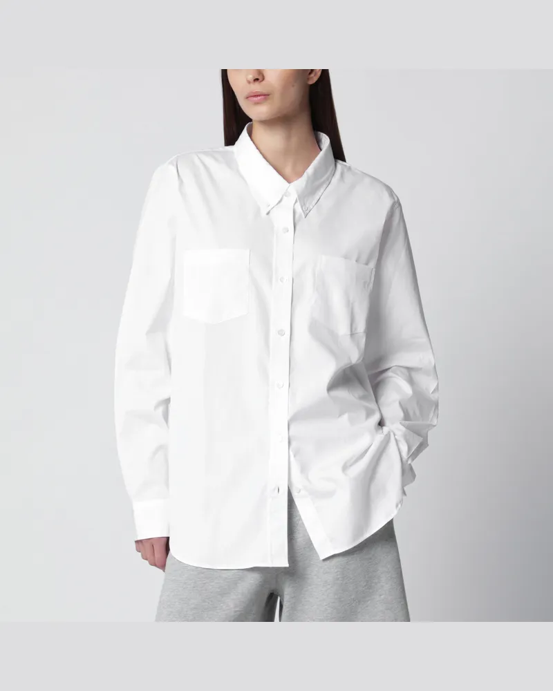 Dries van Noten Weißes Button-Down-Hemd aus Baumwolle White