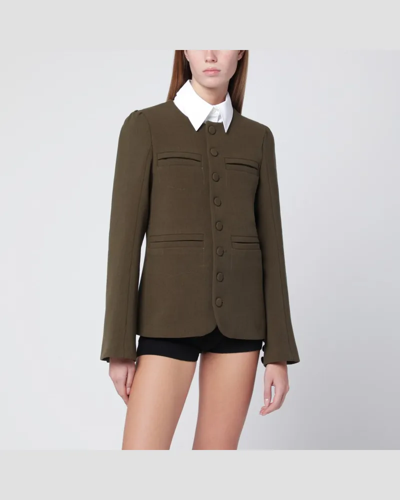 Namacheko Moosgrüne Jacke aus Wollmischung Grün